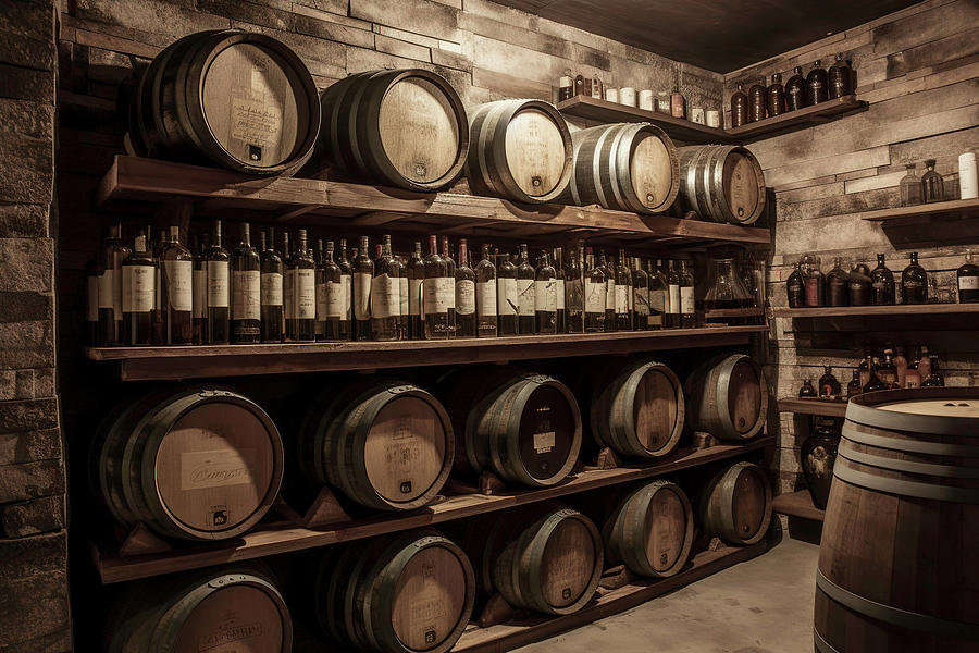 Wine Photograph - Wine Barrel Cellar II by Athena Mckinzie