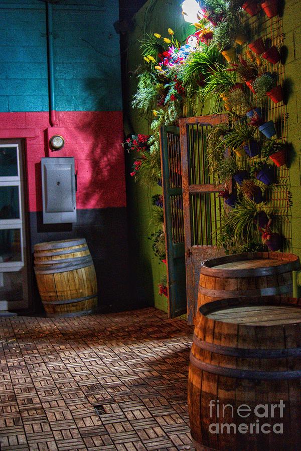 Wine Barrels in the Night Photograph by Rodney Lee Williams