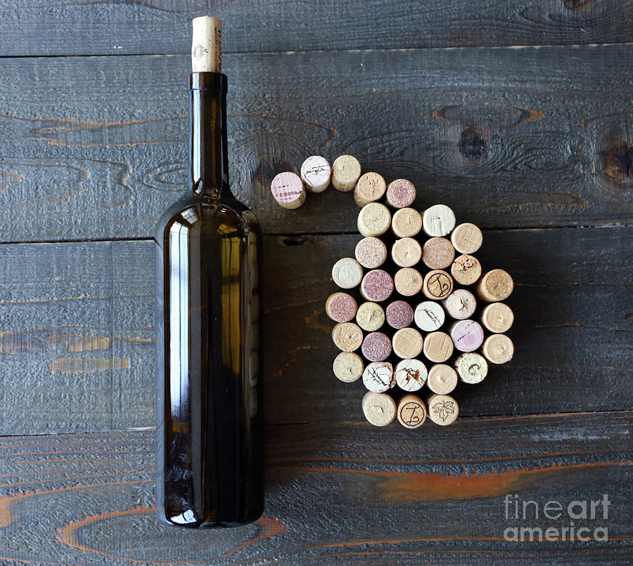 Wine Bottle and Corks  4510 Photograph by Jack Schultz