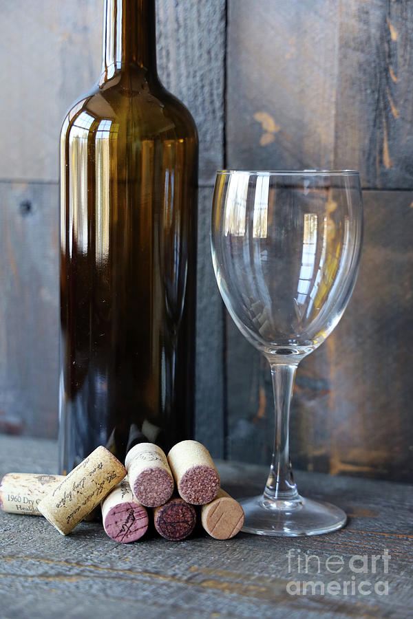 Wine Bottle Glass and Corks  4538 Photograph by Jack Schultz