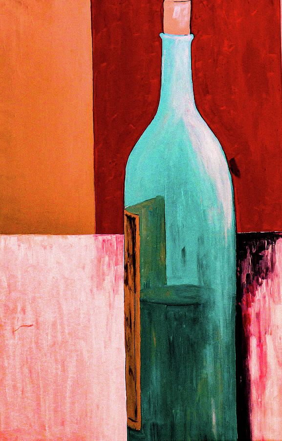 Wine Bottle Painting by Ted Clifton