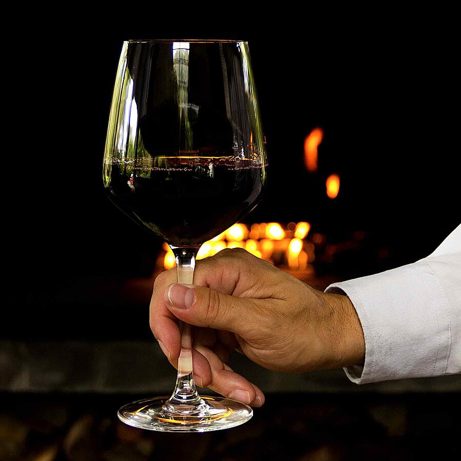 Wine by Fireplace Photograph by Fran Hogan Wine by Fireplace Photograph by Fran Hogan
