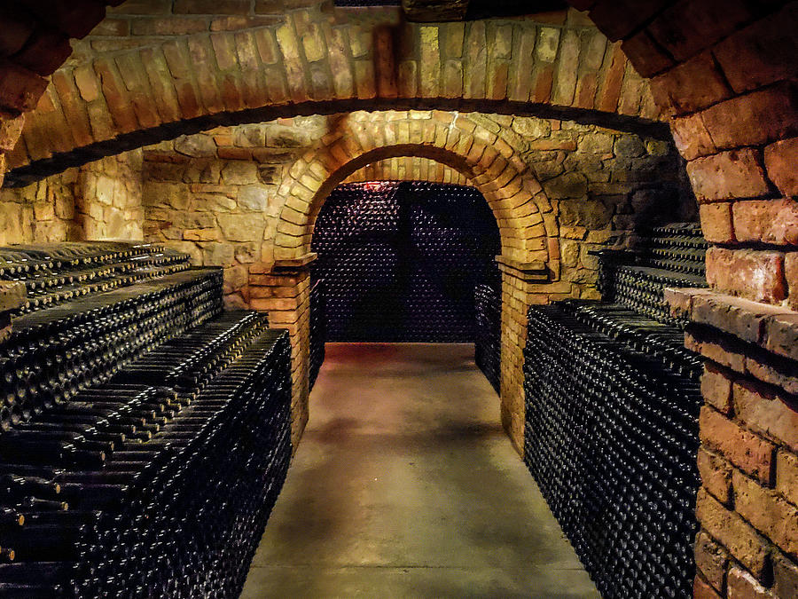 wine cellar - Castello di Amorosa Photograph by Harold Rau