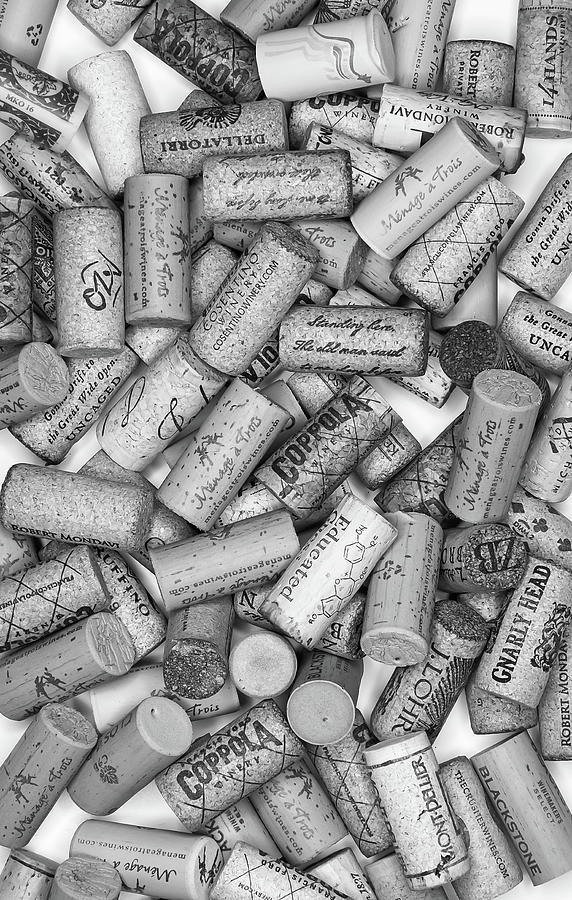 Wine Corks Black And White #81 Photograph