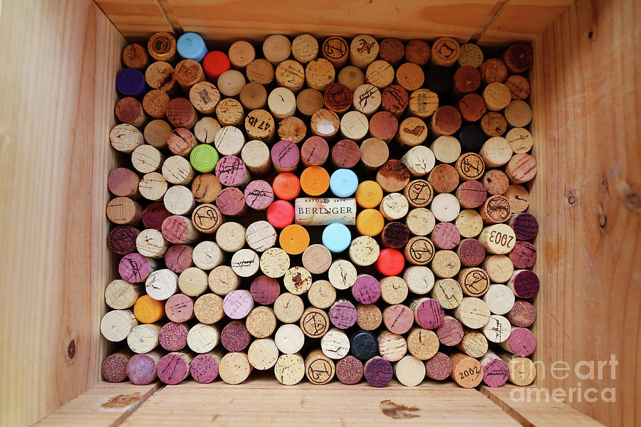 Wine Corks in Wooden Box  4439 Photograph by Jack Schultz
