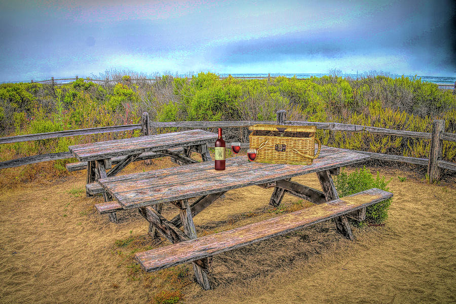 Wine For Two at a Table With a View Photograph by Barbara Snyder