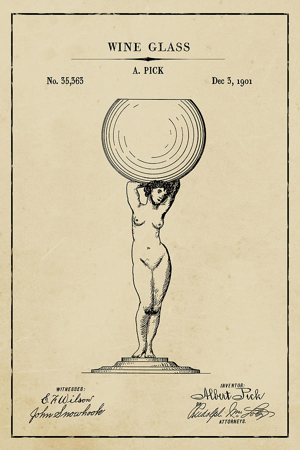 Wine Glass Blueprint Patent on Aged Paper Wine Patent Art by Florian Rodarte Wine Glass Blueprint Patent on Aged Paper Wine Patent Art by Florian Rodarte