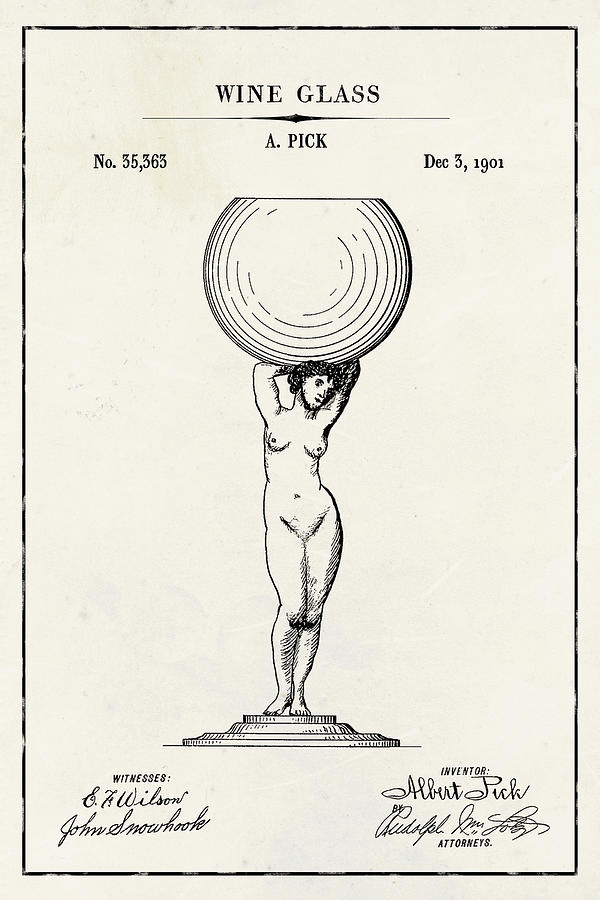 Wine Glass Blueprint Patent on Ivory Paper Wine Patent Art by Florian Rodarte Wine Glass Blueprint Patent on Ivory Paper Wine Patent Art by Florian Rodarte