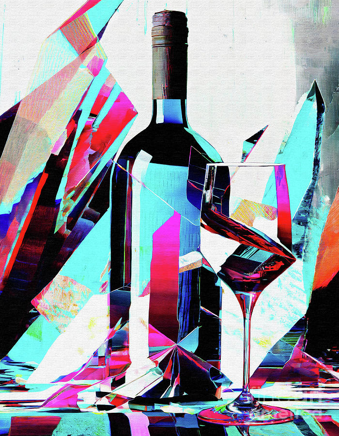 Wine Glitch Digital Art