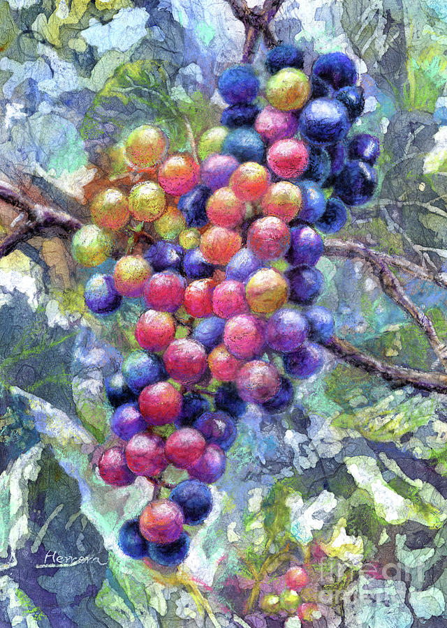 Wine Grapes-pastel Colors Painting