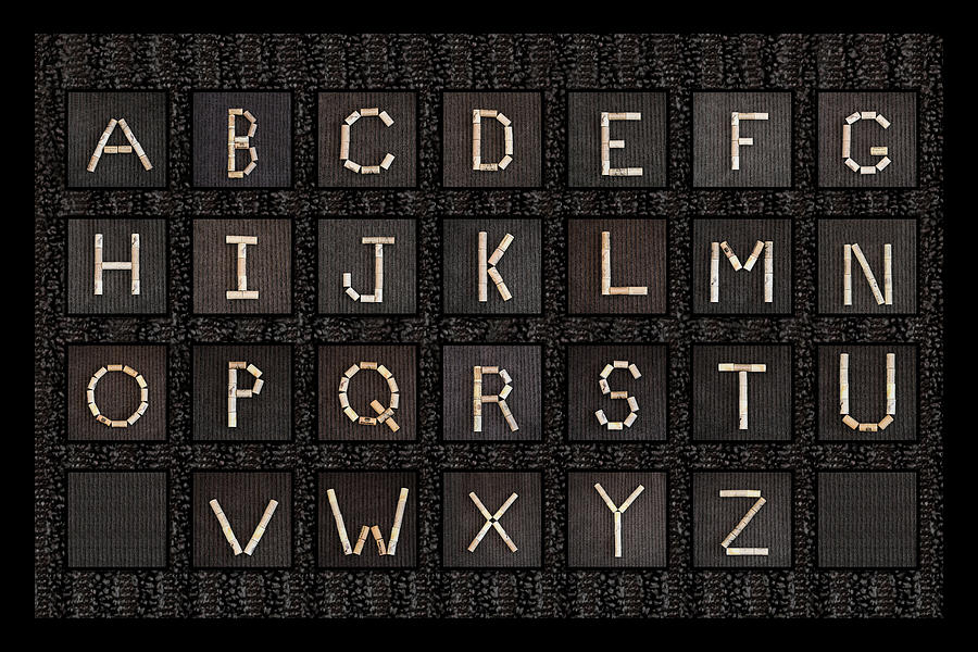 Wine Letters Alphabet Collage Photograph by Kathy K McClellan