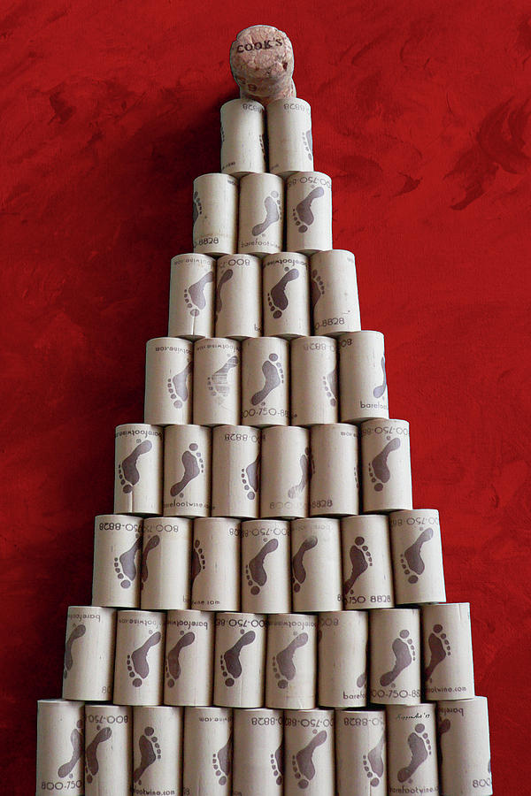 Wine Lovers Holiday Tree Photograph by Kathy K McClellan