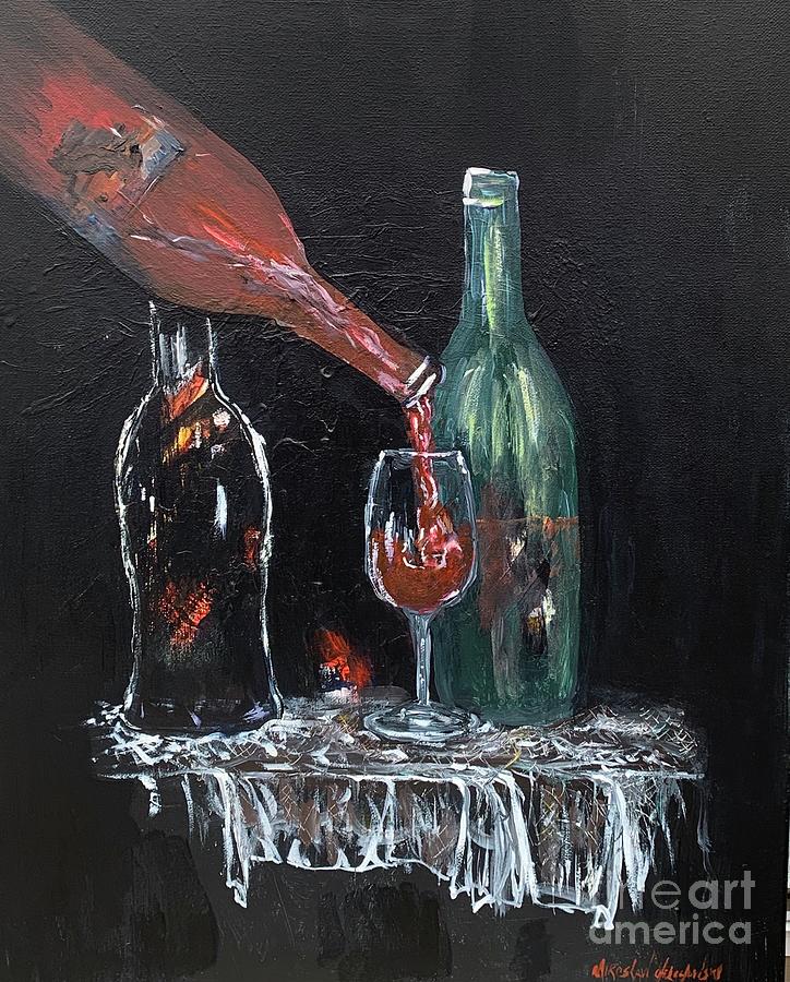 Wine Painting by Miroslaw Chelchowski