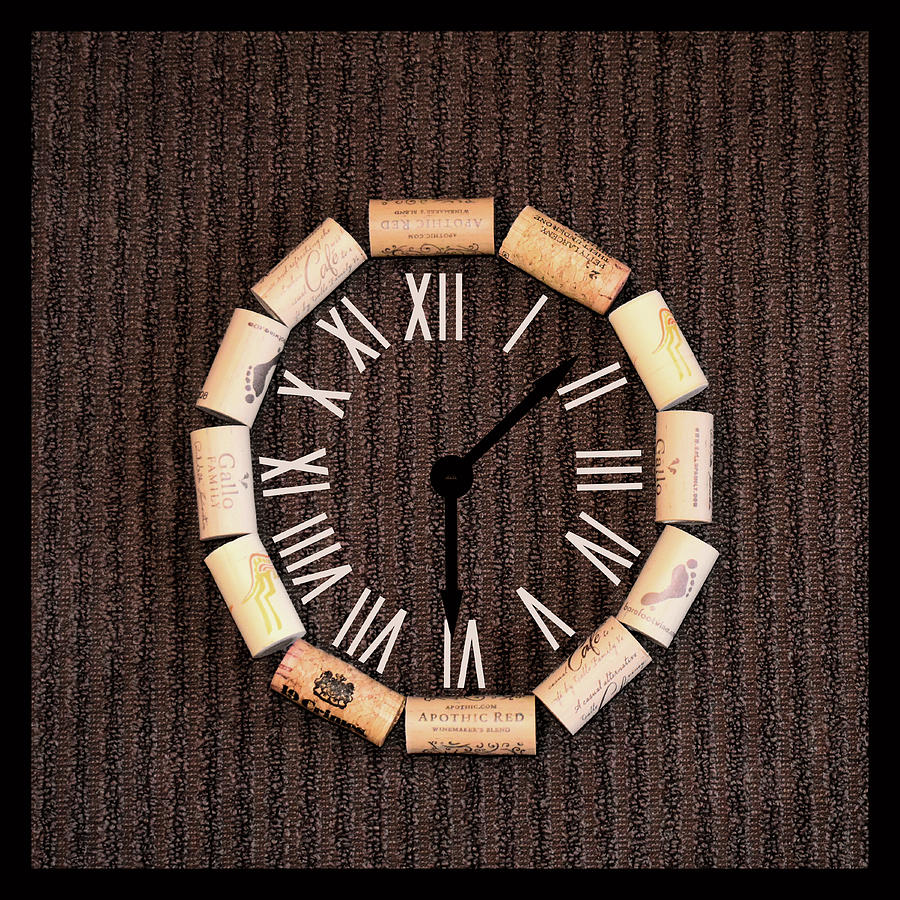 Cork Digital Art - Wine O Clock by Kathy K McClellan