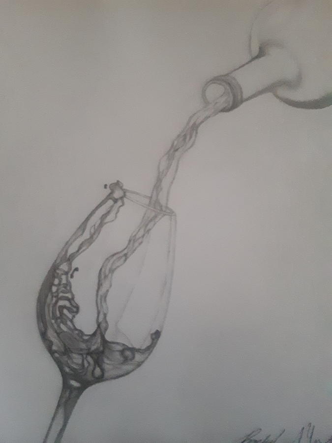 Wine  Drawing by Rachel Musiyevich