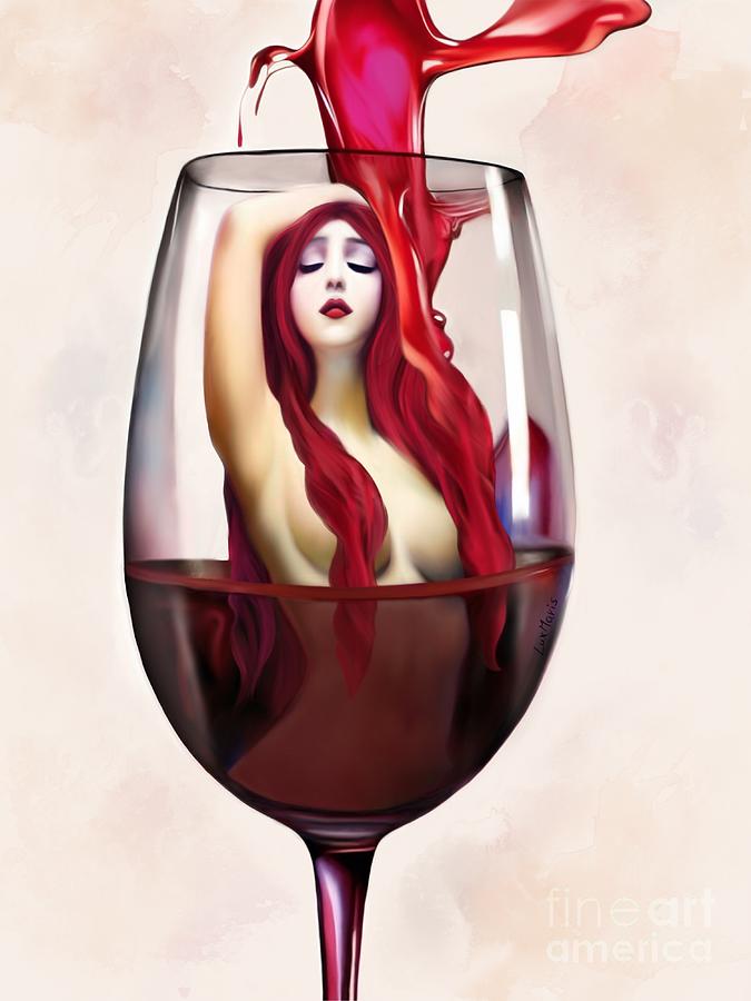 Wine Spirit Painting by Renate Janssen