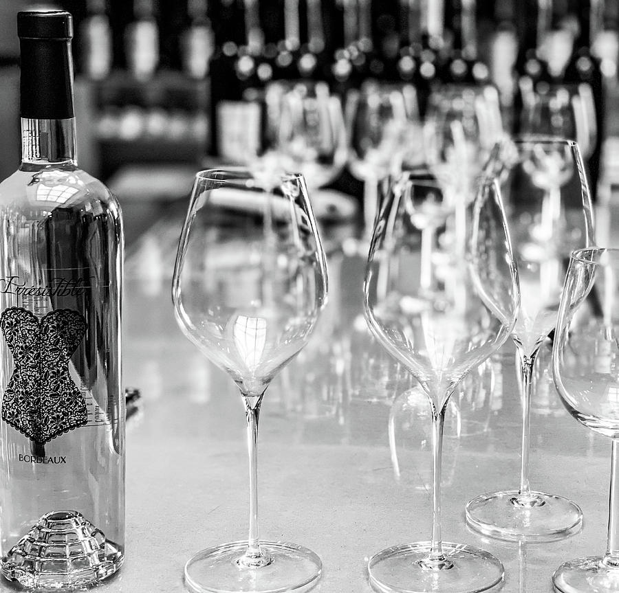 Wine Tasting in Saint Emilion in Mono Photograph by Georgia Clare