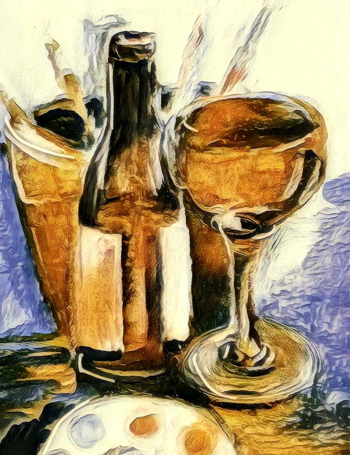 Wine Watercolor Works Mixed Media by Lisa Kaiser