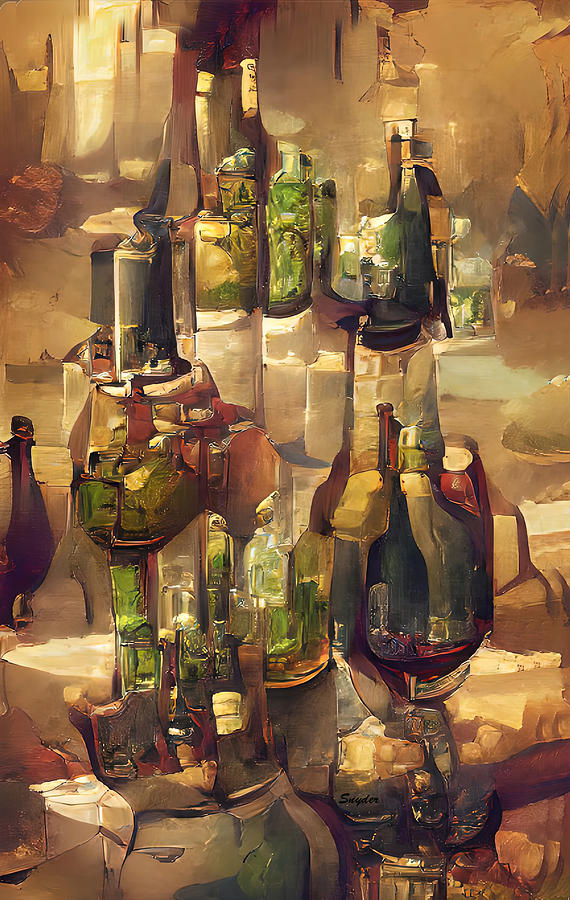 Wine Wine Wine from the Steampunk Wine Machine AI Digital Art by Floyd Snyder