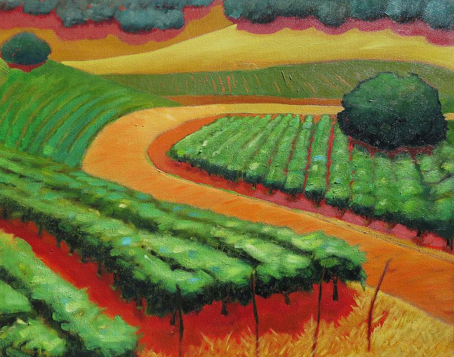 Vineyard Painting - Wine Yard by Gary Coleman