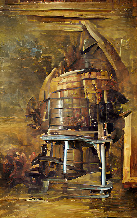 Winepress From Steampunk Winery AI Digital Art by Floyd Snyder