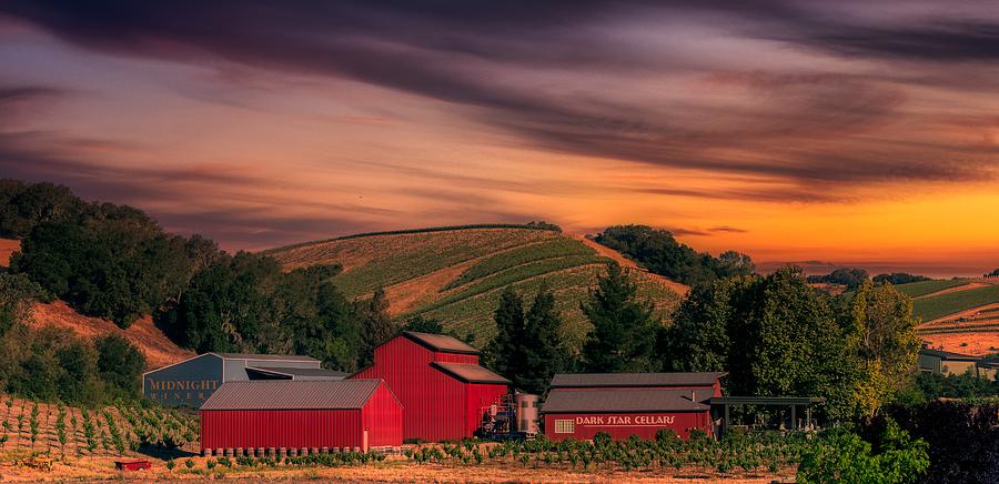 Nature Photograph - Winery At Sunset by Mountain Dreams