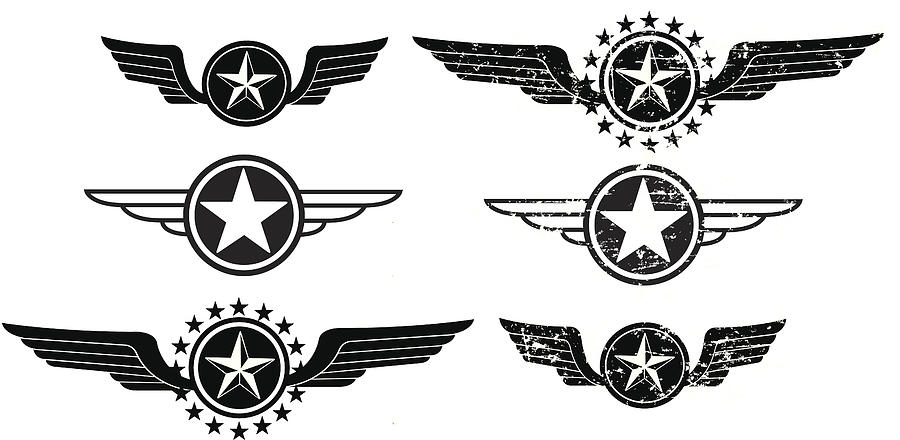 Wing Icons - Flying or Air Force Drawing by KeithBishop