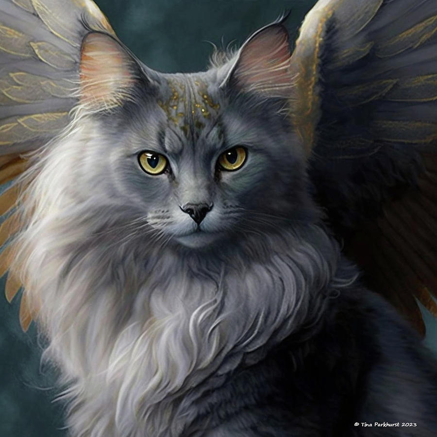 Winged Cats 7 Digital Art by Tina Parkhurst - Fine Art America