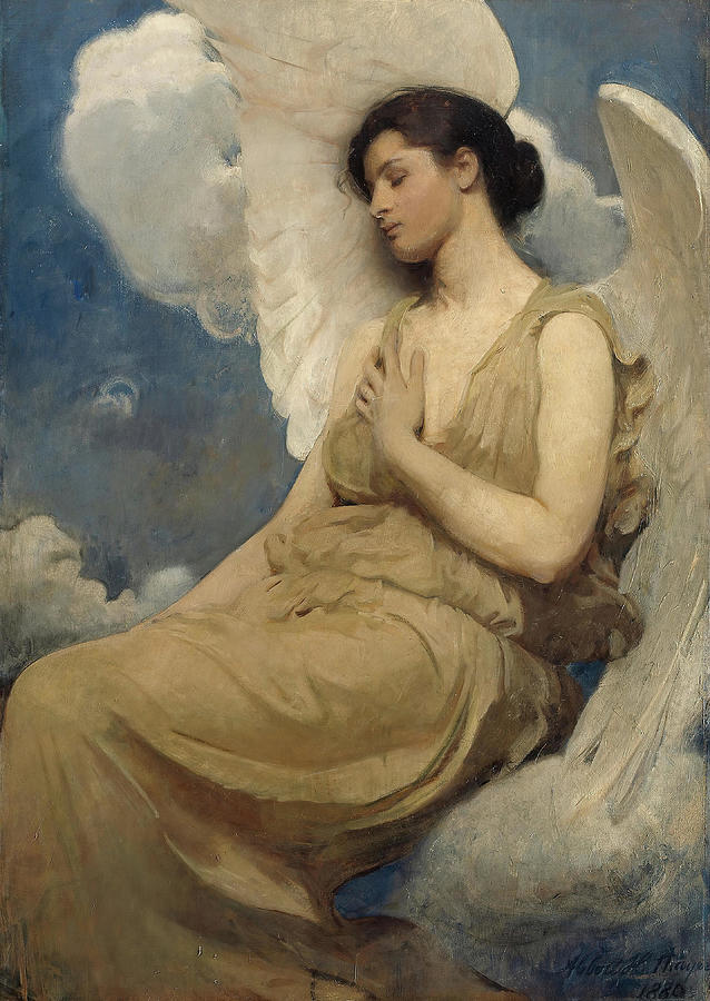 Winged Figure. Abbott Handerson Thayer, American, 1849-1921. Painting by Abbott Handerson Thayer