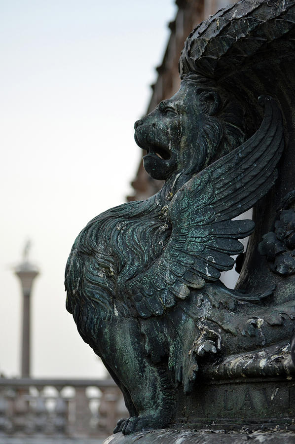 Winged Lion Bronze in Piazza San Marco Venice Italy Photograph by Shawn OBrien