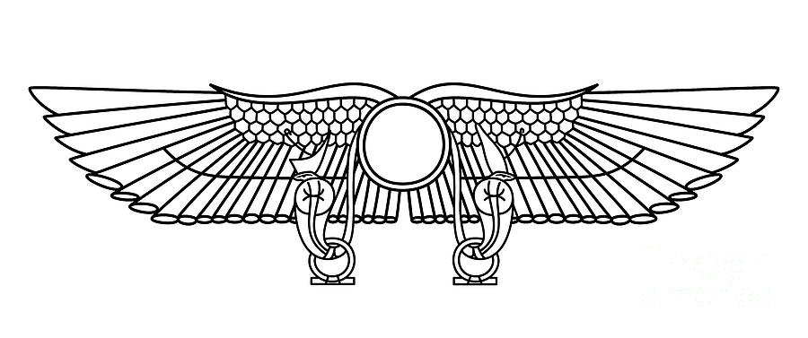 Winged Sun of Thebes, solar symbol in Ancient Egypt Digital Art by ...