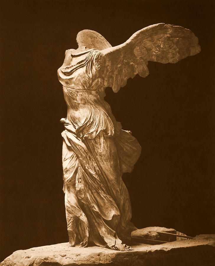 Winged Victory of Samothrace - Sepia Photograph by David Hinds