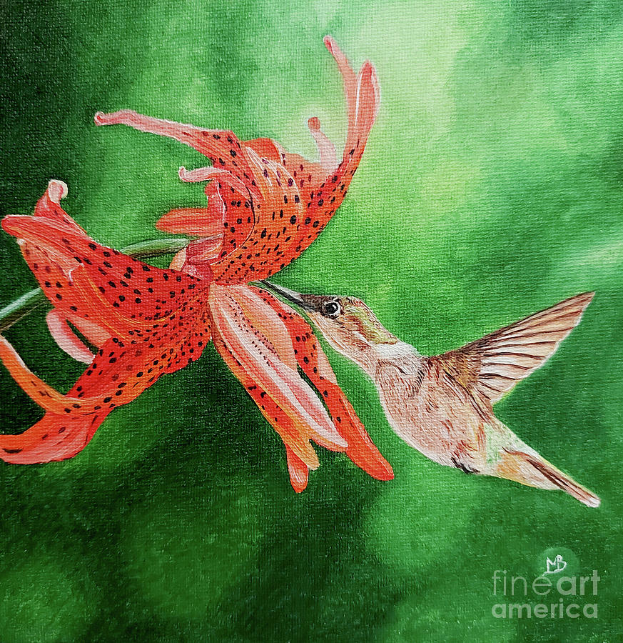 Hummingbird Painting - Winged Wonder by Wildlife and Nature
