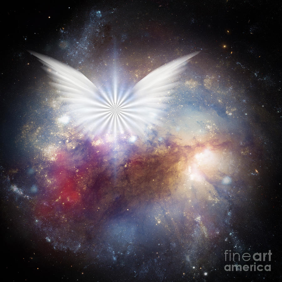 Wings of Angel in Vivid Space Digital Art by Bruce Rolff
