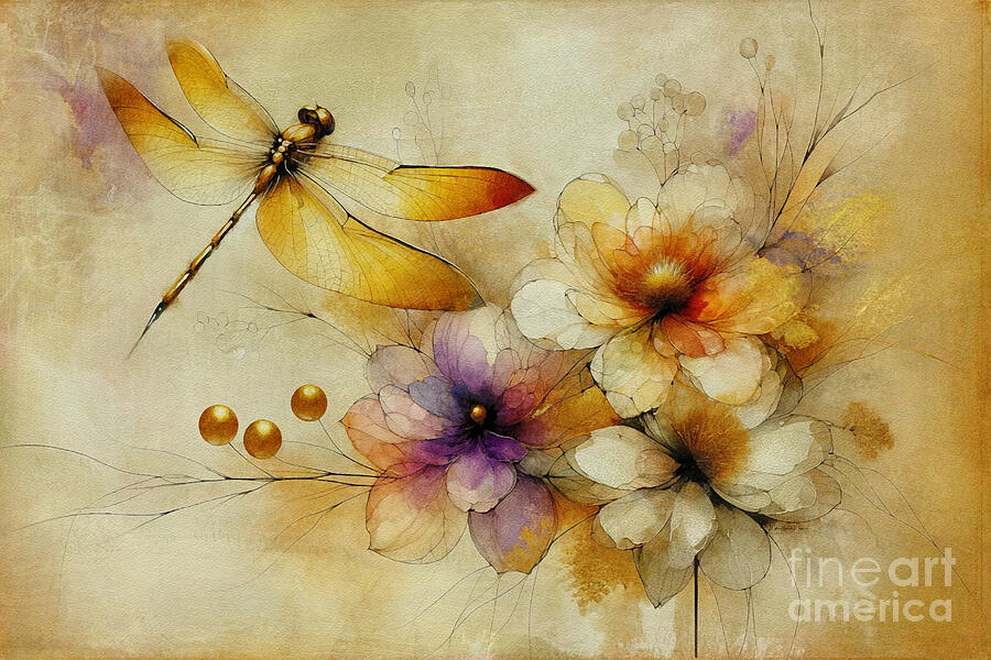 Wings Of Gold  Painting by Maria Angelica Maira