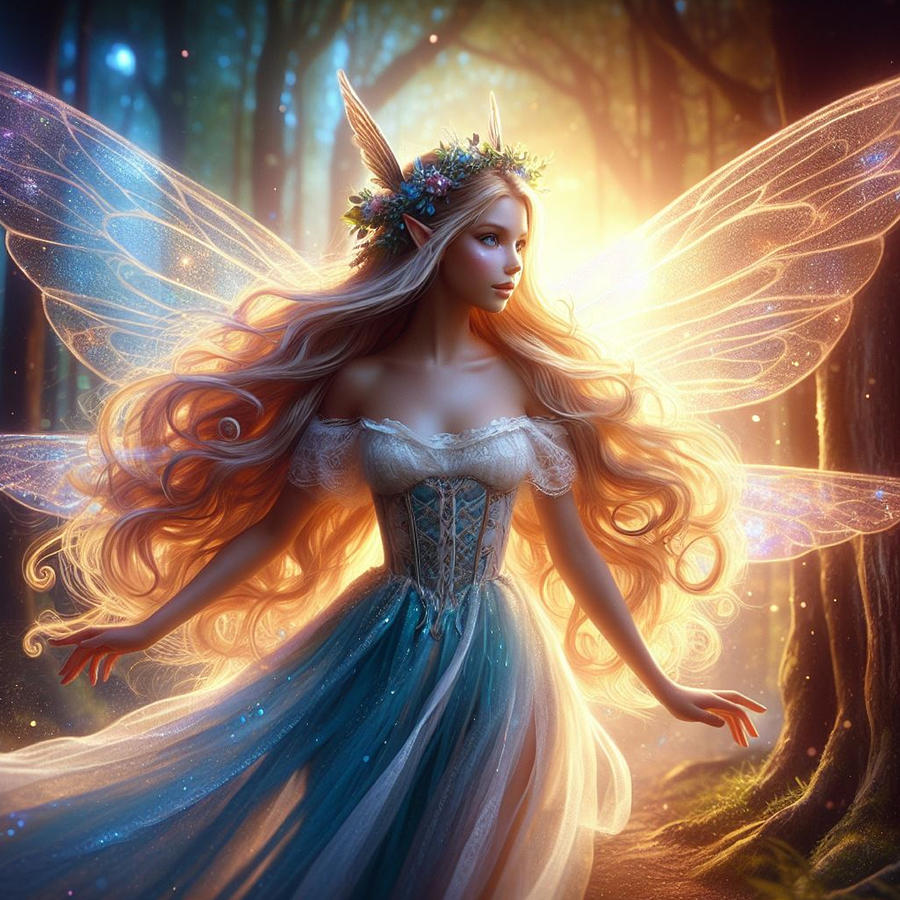 Wings of Light - Radiant Fairy Digital Art by Eve Designs - Fine Art ...