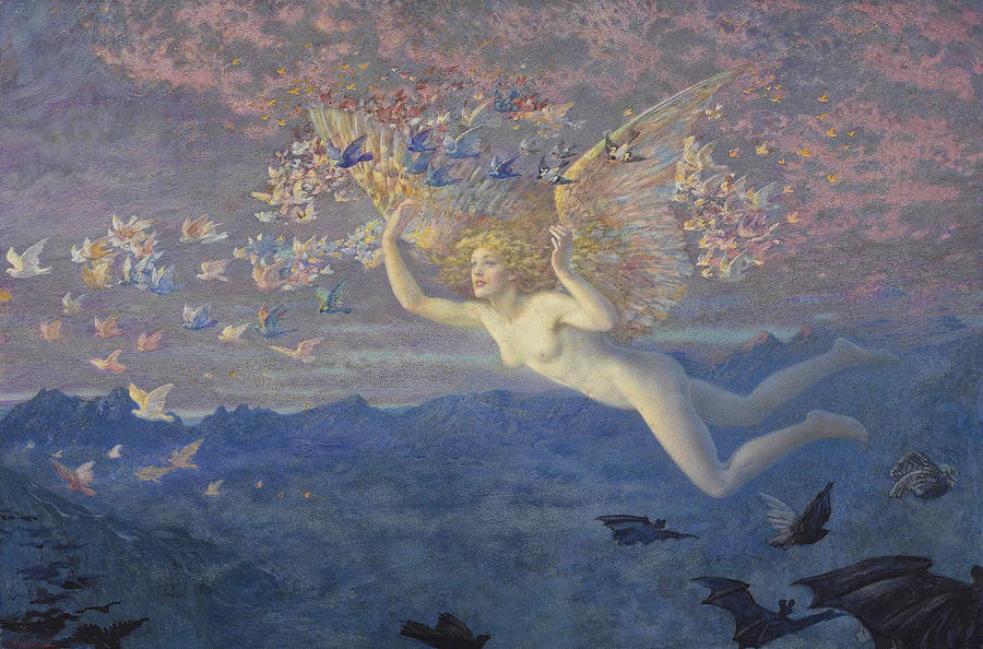 Wings of the Morning, before 1914 Painting by Edward Robert Hughes