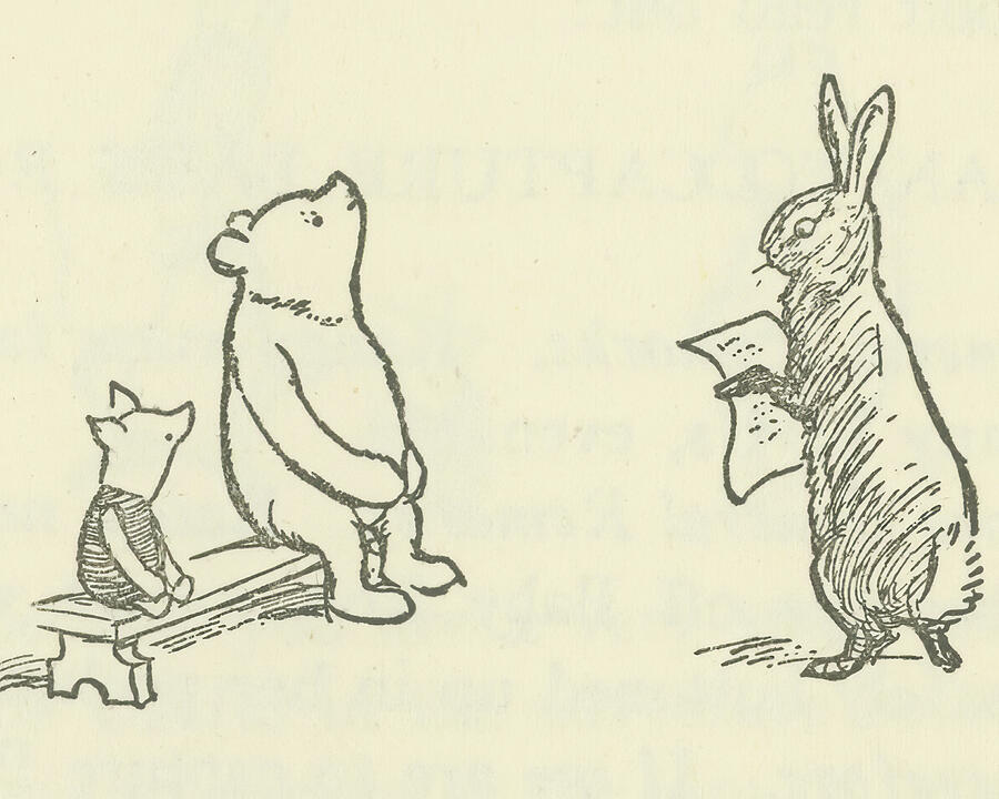 Winnie-the-Pooh 1926 - And Afterwards Drawing by Ernest H Shepard Winnie-the-Pooh 1926 - And Afterwards Drawing by Ernest H Shepard