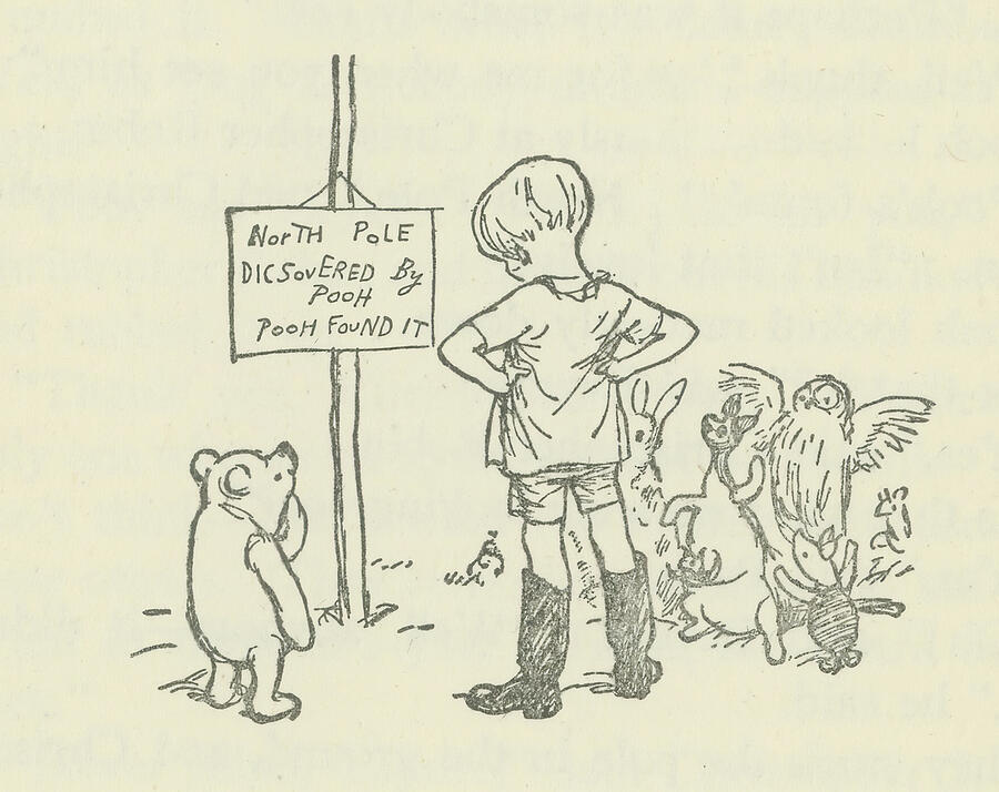 Winnie-the-Pooh 1926 - Pooh Found It Drawing by Ernest H Shepard Winnie-the-Pooh 1926 - Pooh Found It Drawing by Ernest H Shepard