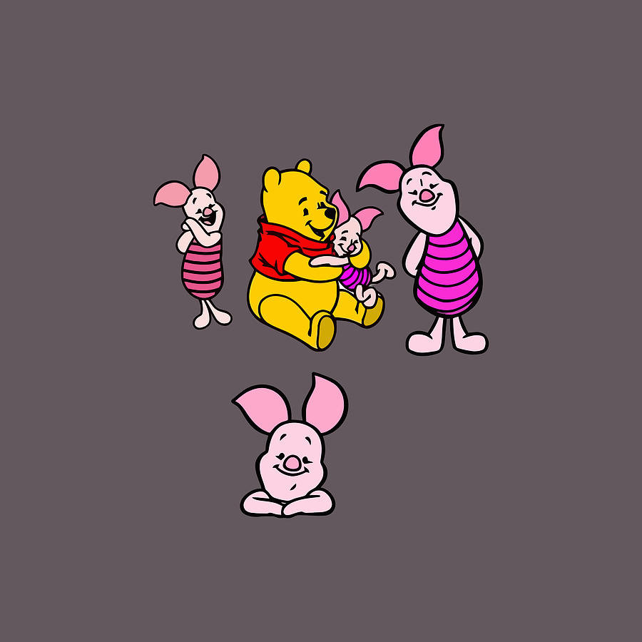 Winnie The Pooh And Friends Drawing by Su Topo