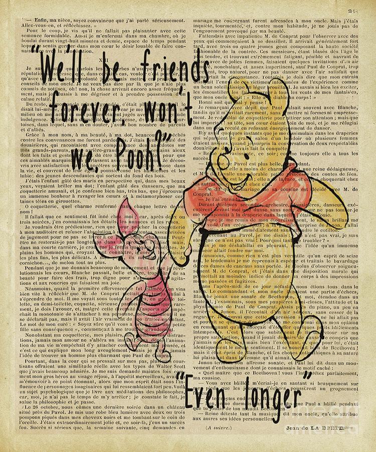 Winnie The Pooh Digital Art - Winnie The Pooh Friends For Ever by Trindira A Winnie The Pooh Digital Art - Winnie The Pooh Friends For Ever by Trindira A