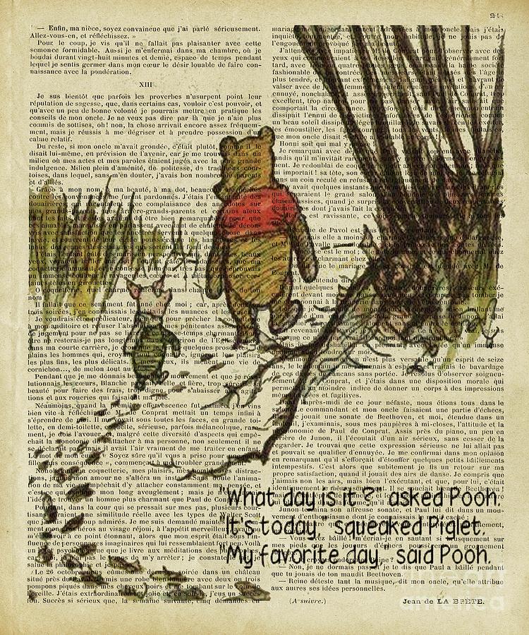 Winnie The Pooh Quote What Day Is It Digital Art By Trindira A