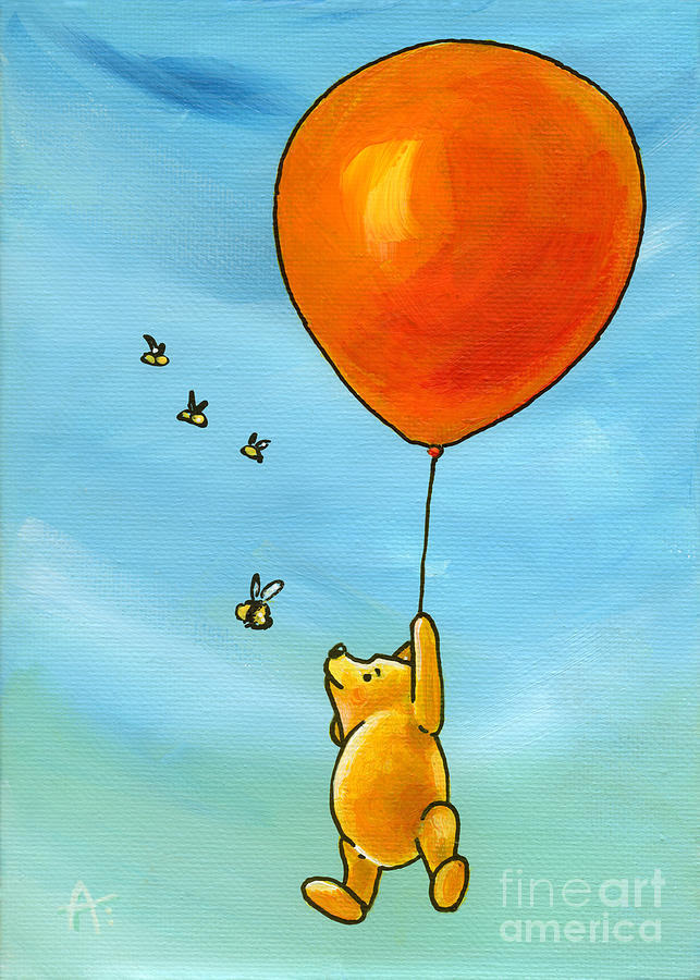 Winnie The Pooh Painting - Winnie the Poohs Big Balloon - 1926 by Annie Troe