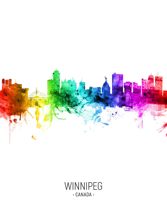 Winnipeg Canada Skyline #46 Digital Art by Michael Tompsett