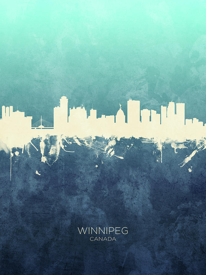 Winnipeg Canada Skyline #88 Digital Art by Michael Tompsett