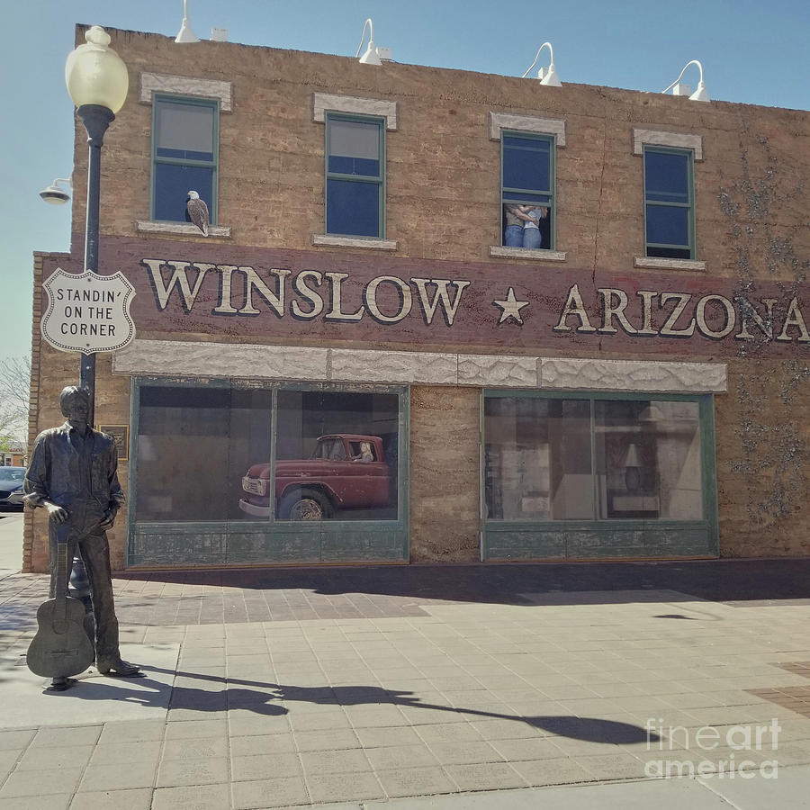 Winslow Arizona Mural Photograph by Kathy Burns - Pixels