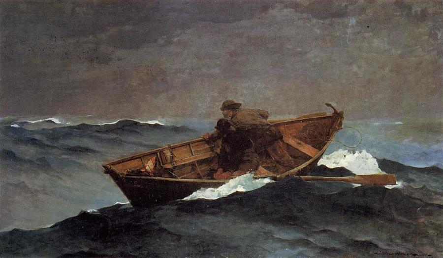 Winslow Homer - Lost on the Grand Banks Painting by Les Classics