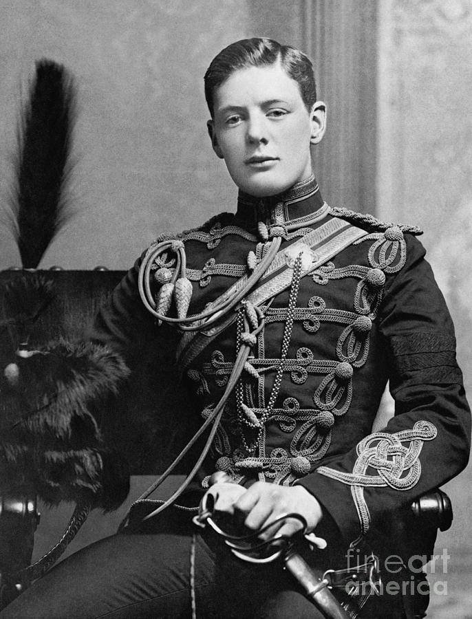 Winston Churchill 1874 - 1965 2nd Lieutenant Winston Churchill of the 4th Queens Own Hussars in1895 Photograph by Doc Braham