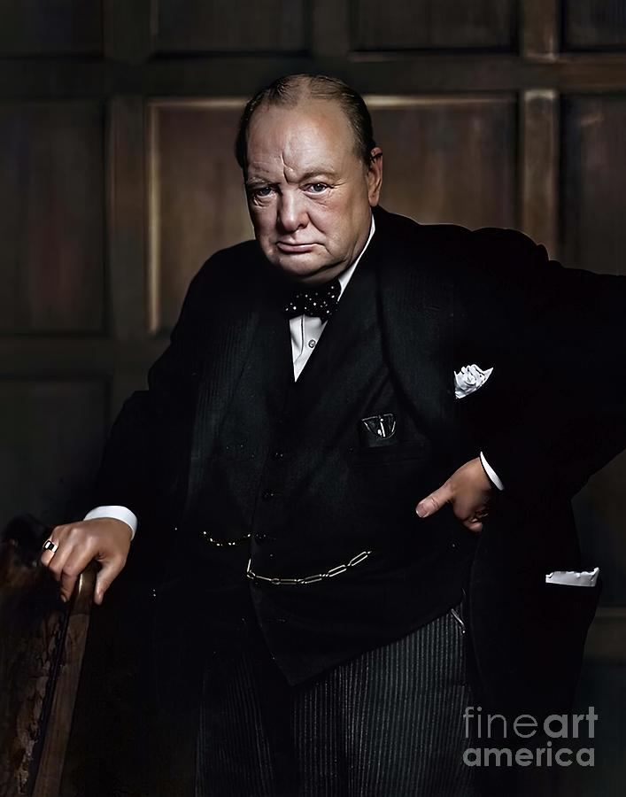 Winston Churchill 1941 By Yousuf Karsh Painting By Francesca Robinson   Winston Churchill 1941 By Yousuf Karsh Francesca Robinson 