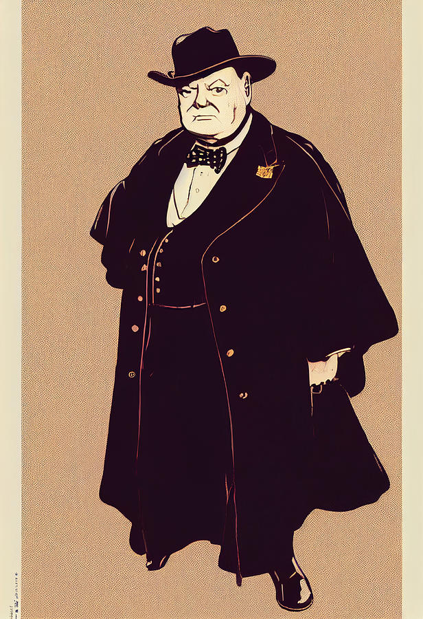 Winston  Churchill  as  an  elder  in  a  robe  a  Weste  cdc5ce6d  b6456455630  64562043  bea0  d75 Painting by Celestial Images